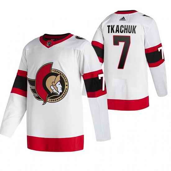 Men Ottawa Senators #7 Brady Tkachuk White Stitched jersey->anaheim ducks->NHL Jersey