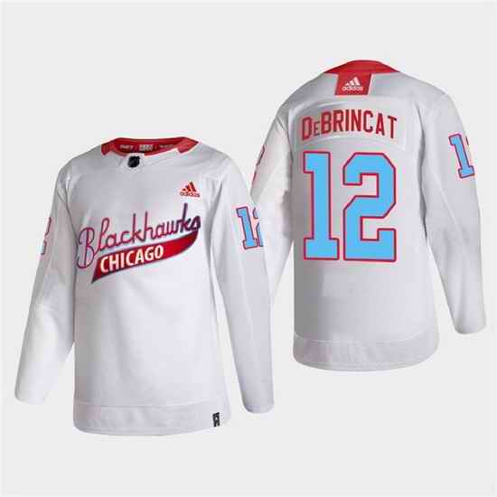 Men Chicago Blackhawks #12 Alex DeBrincat 2022 Community Night White Stitched jersey->chicago blackhawks->NHL Jersey