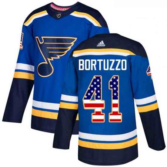 Youth Adidas St Louis Blues #41 Robert Bortuzzo Authentic Blue USA Flag Fashion NHL Jersey->youth nhl jersey->Youth Jersey