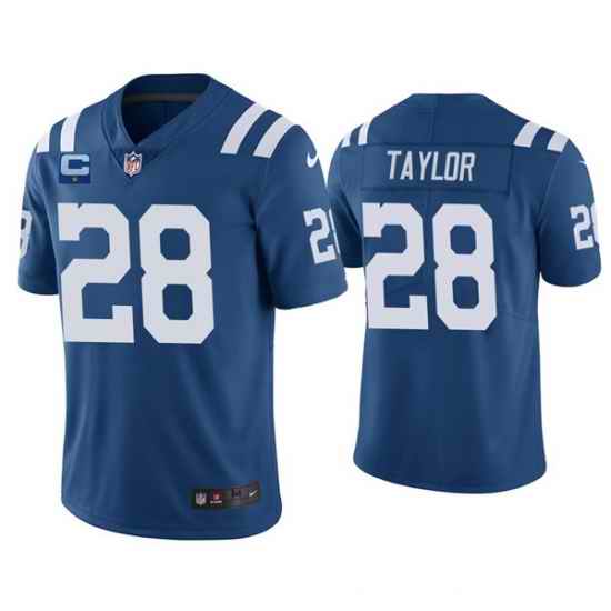 Men Indianapolis Colts 2022 #28 Jonathan Taylor Royal With 1-star C Patch Vapor Untouchable Limited Stitched Jersey->las vegas raiders->NFL Jersey