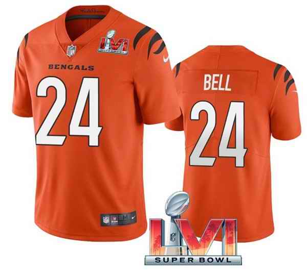 Nike Bengals #24 Vonn Bell Orange 2022 Super Bowl LVI Vapor Limited Jersey->cincinnati bengals->NFL Jersey