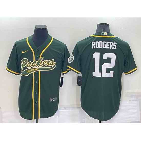 Men Green Bay Packers #12 Aaron Rodgers Green Cool Base Stitched Baseball Jersey->chicago white sox->MLB Jersey