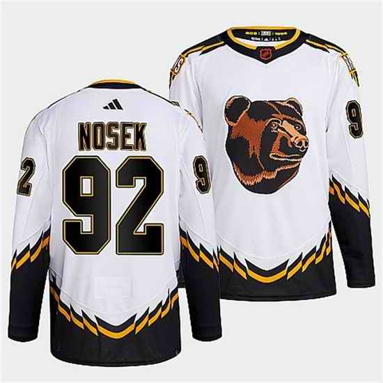 Men Boston Bruins #92 Tomas Nosek White 2022 Reverse Retro Stitched Jersey->buffalo sabres->NHL Jersey