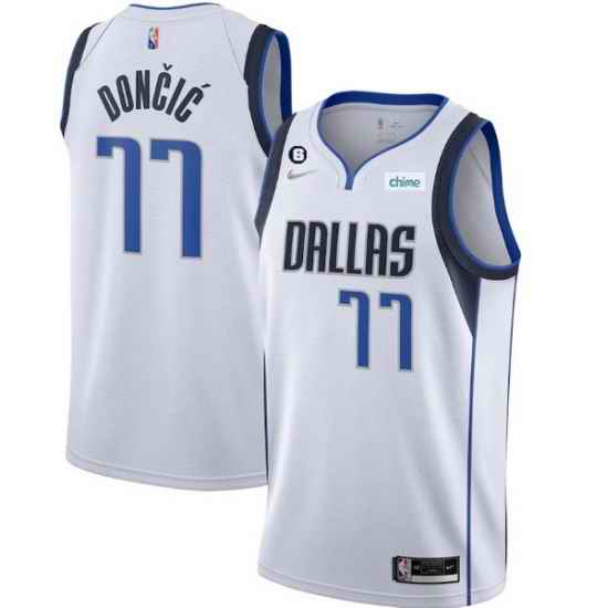 Men Dallas Mavericks 77 Luka Doncic White No #6 Patch Stitched Jersey->denver nuggets->NBA Jersey