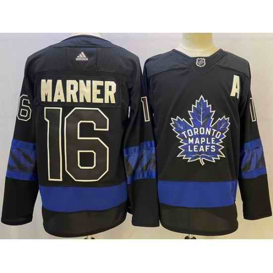 Men Toronto Maple Leafs Black #16 Mitchell Marner Alternate Premier Breakaway Reversible Stitched jersey->nba shorts->NBA Jersey