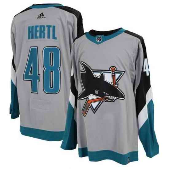 Men adidas San Jose Sharks Tomas Hertl #48 Reverse Retro Adizero NHL Jersey->portland trail blazers->NBA Jersey