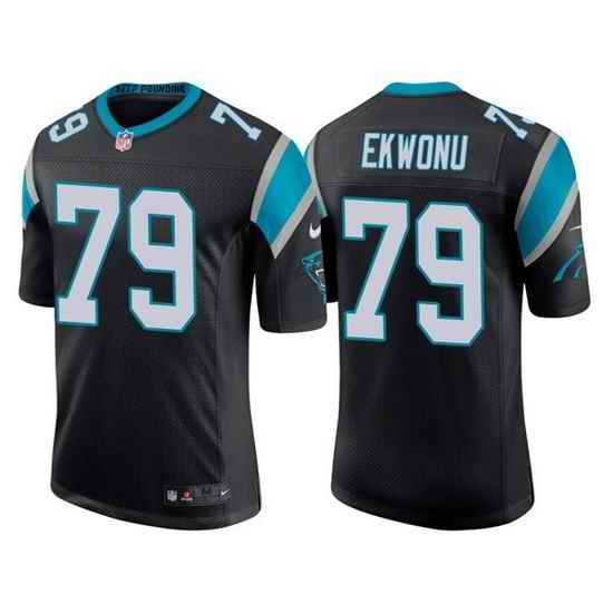 Men Carolina Panthers #79 Ikem Ekwonu Black Stitched jersey->detroit lions->NFL Jersey