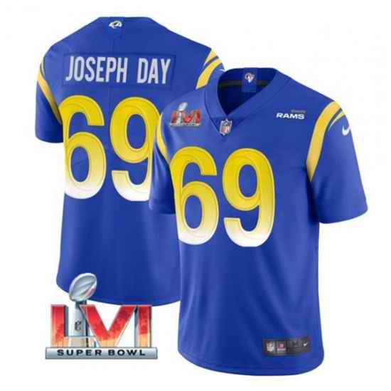 Nike Los Angeles Rams #69 Sebastian Joseph Day Royal 2022 Super Bowl LVI Vapor Limited Jersey->los angeles rams->NFL Jersey