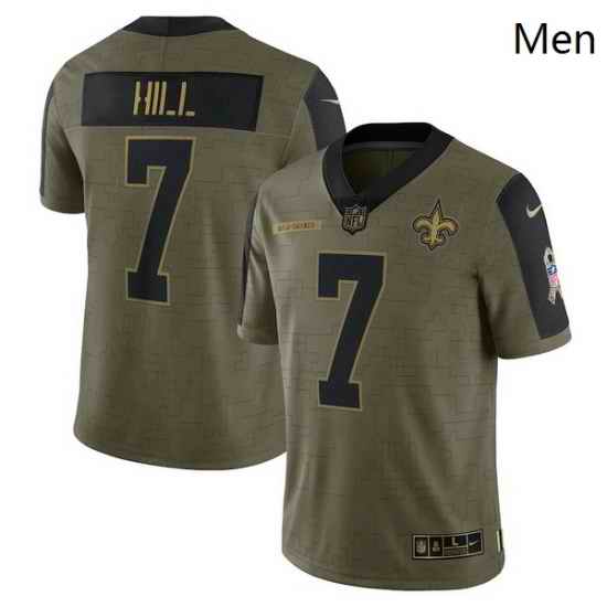 Men's New Orleans Saints Taysom Hill Nike Olive 2021 Salute To Service Limited Player Jersey->new orleans saints->NFL Jersey