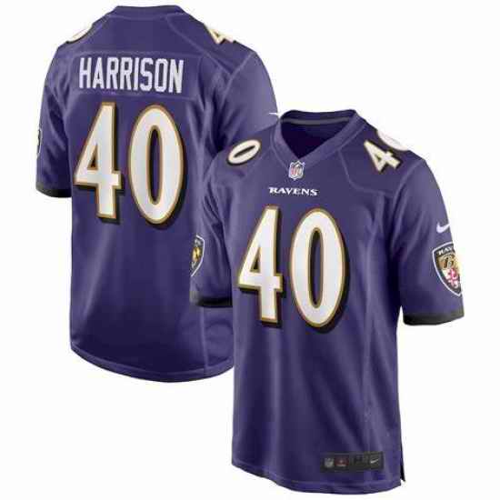 Men's Baltimore Ravens Malik Harrison #40 Nike Purple Vapor Limited Jersey->baltimore ravens->NFL Jersey