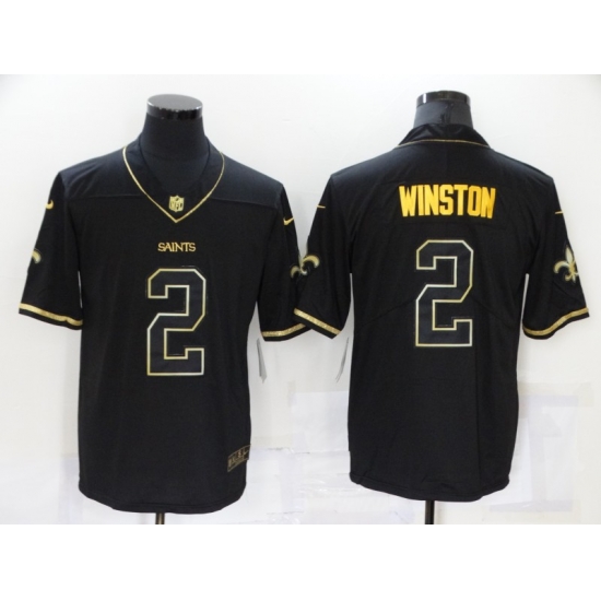 Nike New Orleans Saints Jameis Winston #2 Black Outline Vapor Untouchable Limited Jersey->new orleans saints->NFL Jersey