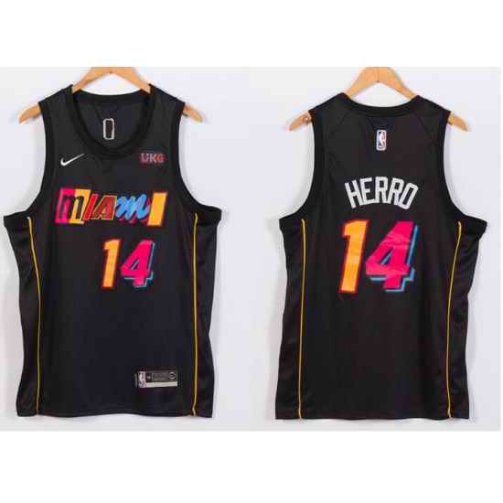 Men Nike Miami Heat #14 Tyler Herro NBA Swingman 2021 New City Edition Jersey->milwaukee bucks->NBA Jersey