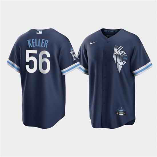 Men Kansas City Royals #56 Brad Keller 2022 Navy City Connect Cool Base Stitched jersey->kansas city royals->MLB Jersey