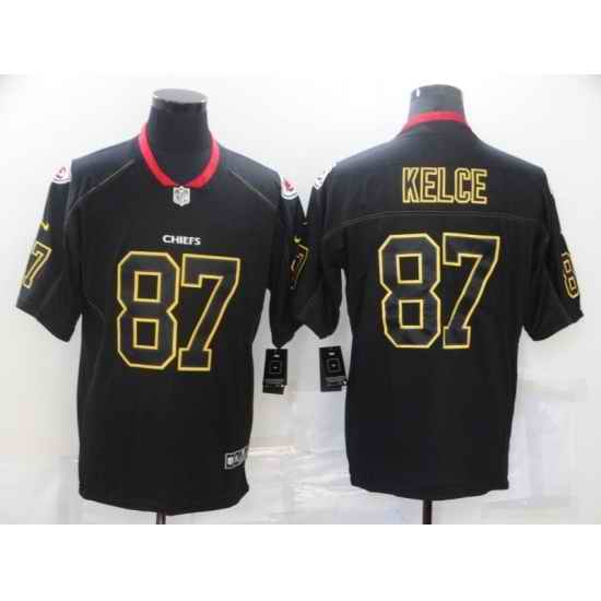 Men's Kansas City Chiefs #87 Travis Kelce Black Gold Nike Limited Jersey->kansas city chiefs->NFL Jersey
