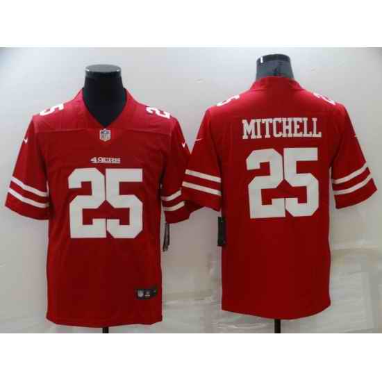 Nike 49ers #25 Elijah Mitchell Red Vapor Limited Jersey->cincinnati bengals->NFL Jersey