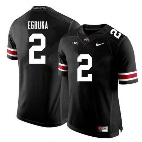 Men's Ohio State Buckeyes #2 Emeka Egbuka College Football Jersey Black->ohio state buckeyes->NCAA Jersey