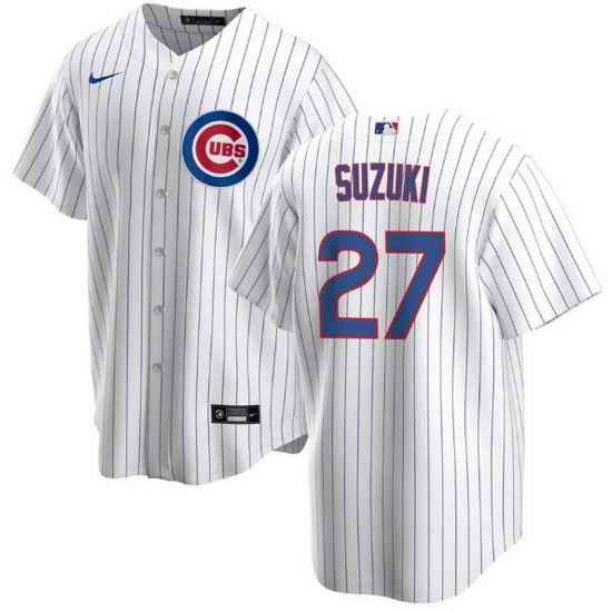 Men Chicago Cubs #27 Seiya Suzuki White Cool Base Stitched Baseball jersey->chicago cubs->MLB Jersey