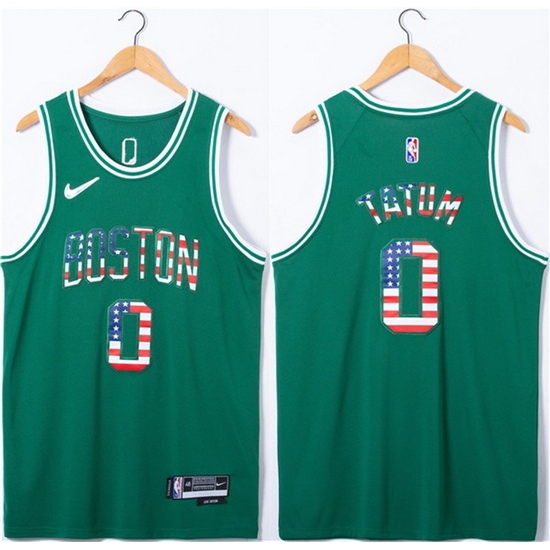 Men Boston Celtics #0 Jayson Tatum USA Flag Green Stitched Jersey->memphis grizzlies->NBA Jersey