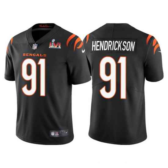 Men Cincinnati Bengals #91 Trey Hendrickson 2022 Black Super Bowl LVI Vapor Limited Stitched Jersey->cincinnati bengals->NFL Jersey