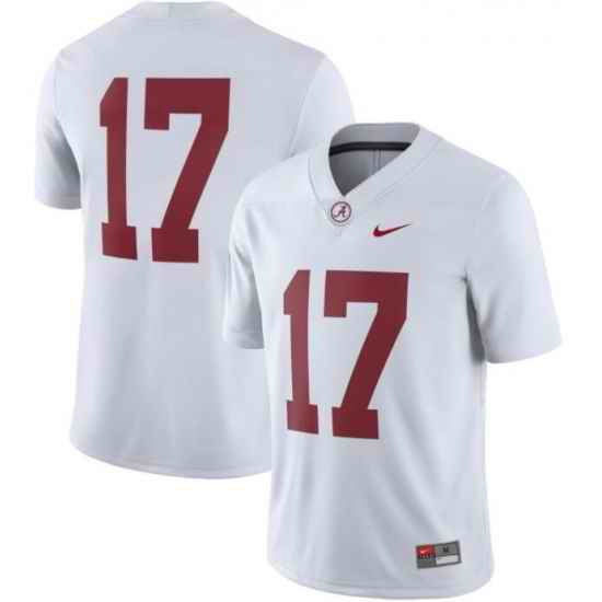 Men's Nike Alabama Crimson Tide NO.17 Replica White NCAA Jersey->ohio state buckeyes->NCAA Jersey