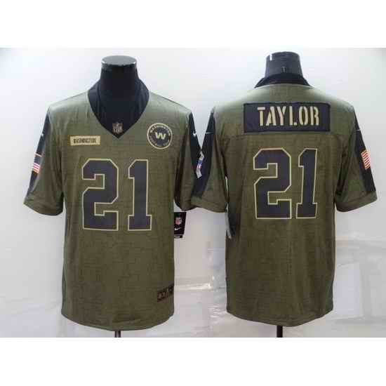 Men Washington Football Team #21 Sean Taylor Nike Olive 2021 Salute To Service Limited Player Jersey->san francisco 49ers->NFL Jersey