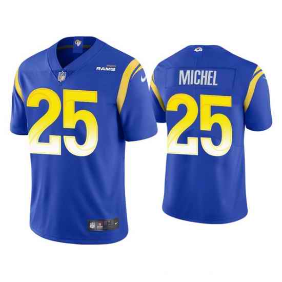 Men Los Angeles Rams #25 Sony Michel 2021 Royal Vapor Untouchable Limited Stitched Football Jersey->new york jets->NFL Jersey