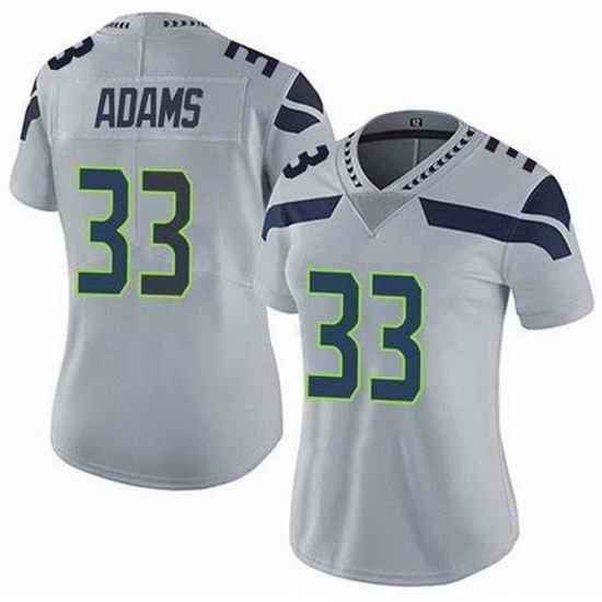 Womenn Seattle Seahawks Jamal Adams #33 Grey Vapor Limited NFL Jersey->women nfl jersey->Women Jersey
