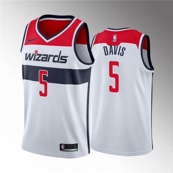 Men' Wizards #5 Johnny Davis White Icon Edition Stitched Jersey->toronto raptors->NBA Jersey