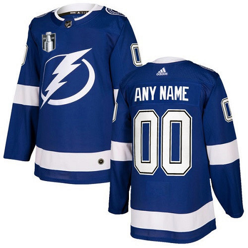 Men's Tampa Bay Lightning Active Player Custom 2022 Blue Stanley Cup Final Patch Stitched Jersey->anaheim ducks->NHL Jersey