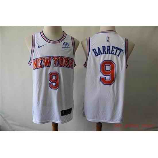 Youth Nike RJ Barrett White New York Knicks 2020 #21 Swingman Player Jersey->->