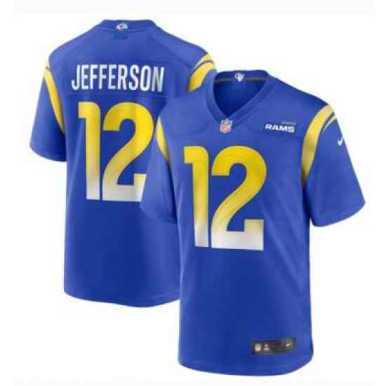 Men Nike Rams #12 Van Jefferson Royal Blue Alternate Stitched NFL Vapor Untouchable Limited Jersey->new england patriots->NFL Jersey