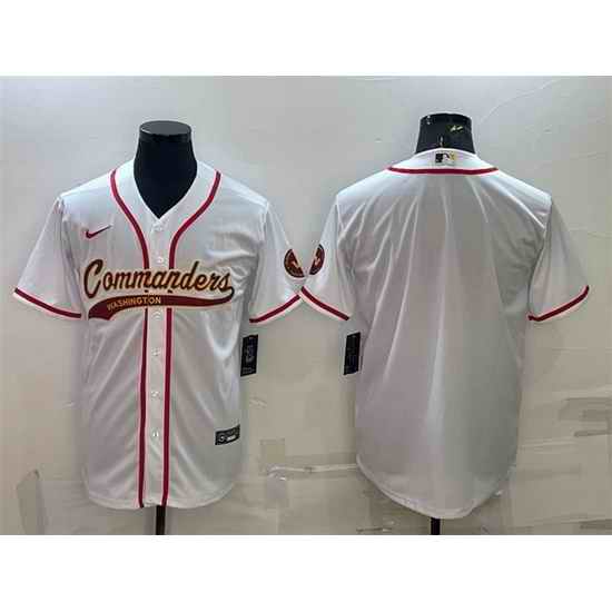 Men Washington Commanders Blank White With Patch Cool Base Stitched Baseball Jersey->seattle seahawks->NFL Jersey