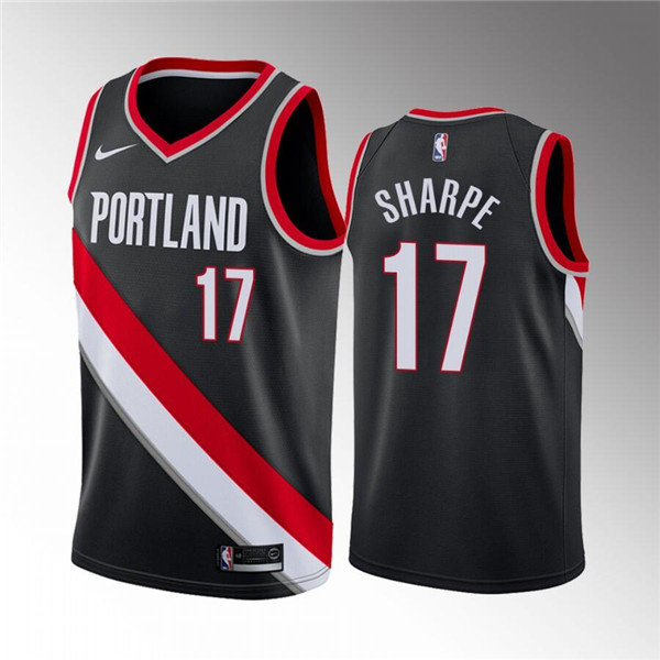 Men's Portland Trail Blazers #17 Shaedon Sharpe Black Icon Edition Stitched Basketball Jersey->sacramento kings->NBA Jersey