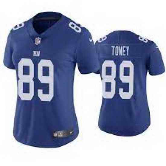 Women Nike New York Giants #89 Kadarius Toney Blue Vapor Untouchable Limited Jersey->women nfl jersey->Women Jersey