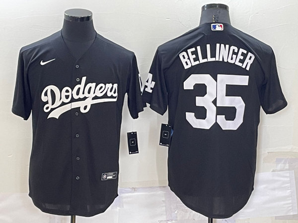 Men's Los Angeles Dodgers #35 Cody Bellinger Black Cool Base Stitched Jersey->chicago white sox->MLB Jersey