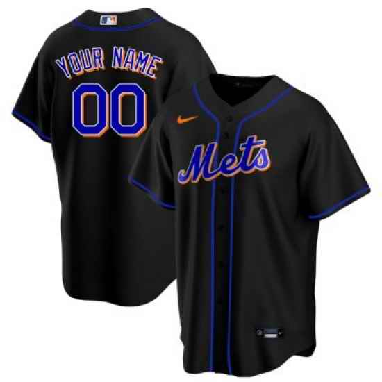 Men Women Youth Toddler New York Mets Black Custom Nike MLB Cool Base Jersey->customized nfl jersey->Custom Jersey
