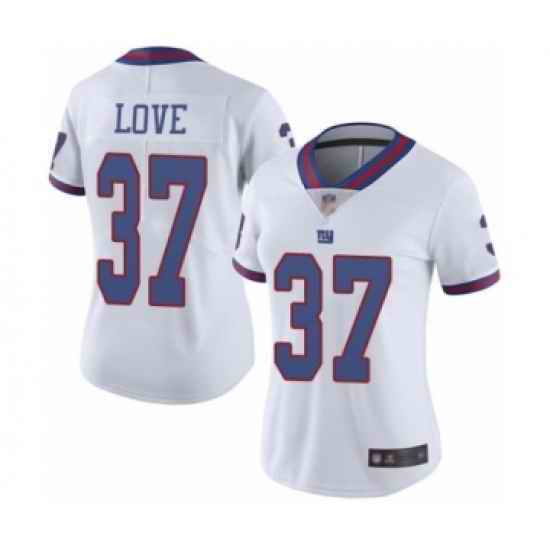 Women York Giants #37 Julian Love Rush Stitched Football Jersey->women nfl jersey->Women Jersey