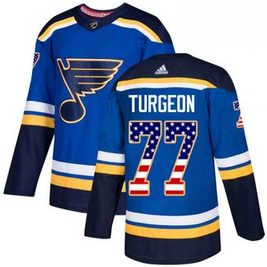 Youth Adidas St Louis Blues #77 Pierre Turgeon Authentic Blue USA Flag Fashion NHL Jersey->youth nhl jersey->Youth Jersey