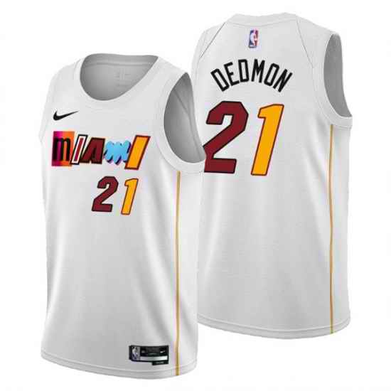Men's Miami Heat #21 Dewayne Dedmon 2022-23 White City Edition Stitched Jersey->miami heat->NBA Jersey