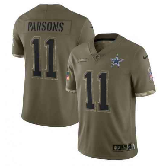 Men Dallas Cowboys #11 Micah Parsons Olive 2022 Salute To Service Limited Stitched Jersey->dallas cowboys->NFL Jersey