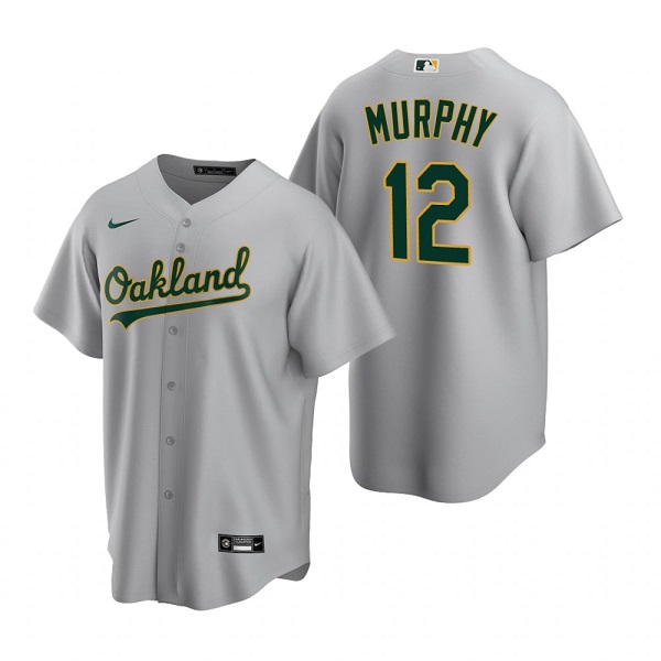 Men's Oakland Athletics #12 Sean Murphy Grey Cool Base Stitched Jersey->new york mets->MLB Jersey