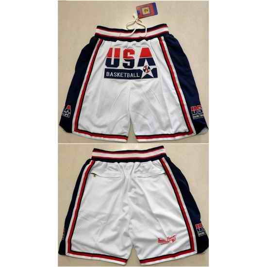 Men Team USA White Shorts->boston celtics->NBA Jersey