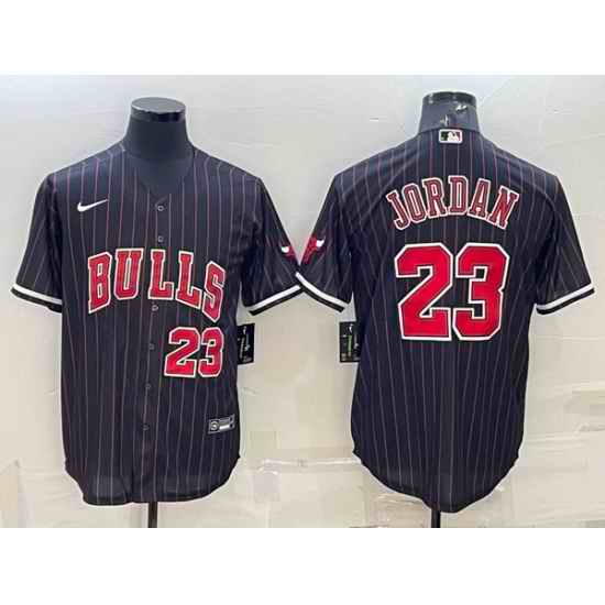 Men Chicago Bulls #23 Michael Jordan Black Cool Base Stitched Baseball Jersey->ohio state buckeyes->NCAA Jersey