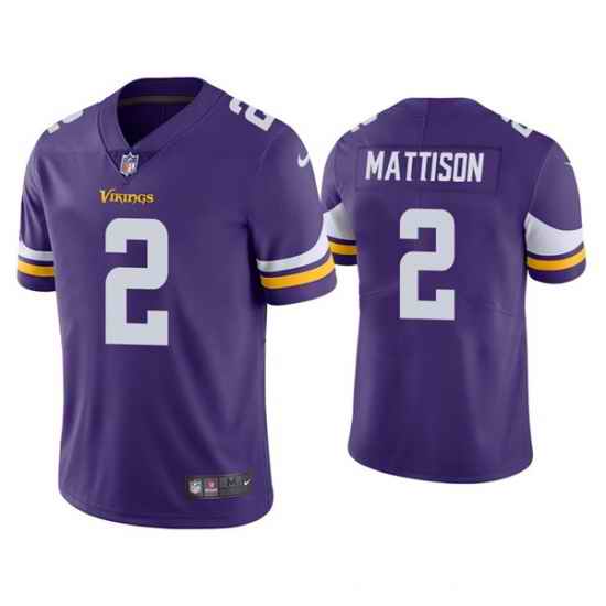 Men Minnesota Vikings #2 Alexander Mattison Purple Vapor Untouchable Limited Stitched Jersey->new england patriots->NFL Jersey