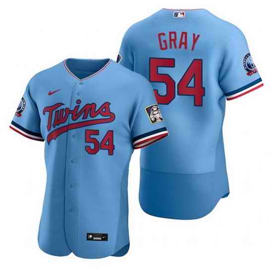 Men Minnesota Twins #54 Sonny Gray Blue Flex Base Stitched jersey->minnesota twins->MLB Jersey