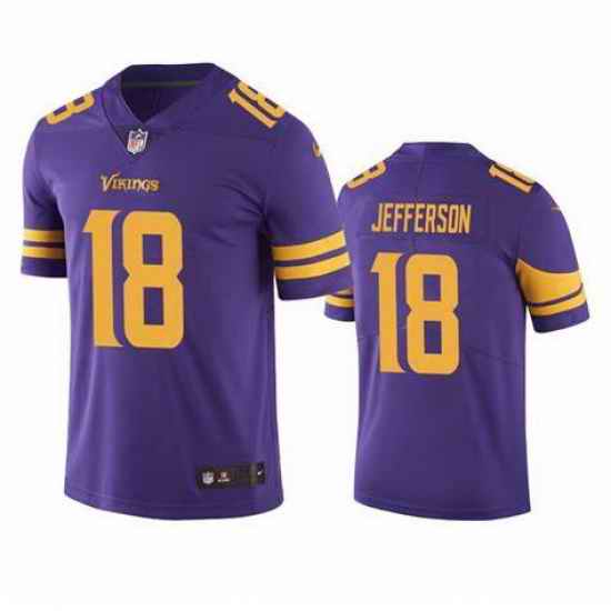 Youth Minnesota Vikings Justin Jefferson #18 Rush Color Stitched NFL Jersey->youth nfl jersey->Youth Jersey