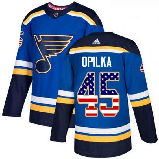 Youth Adidas St Louis Blues #45 Luke Opilka Authentic Blue USA Flag Fashion NHL Jersey->youth nhl jersey->Youth Jersey