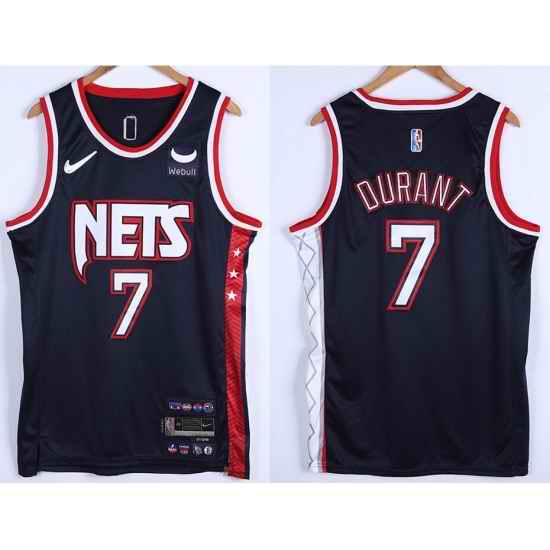 Men Brooklyn Nets Kevin Durant #7 75th Anniversary Swingman Stitched Basketball Jersey->brooklyn nets->NBA Jersey