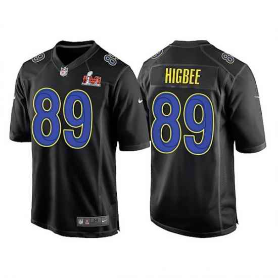 Men Los Angeles Rams #89 Tyler Higbee 2022 Black Super Bowl LVI Game Stitched Jersey->los angeles rams->NFL Jersey