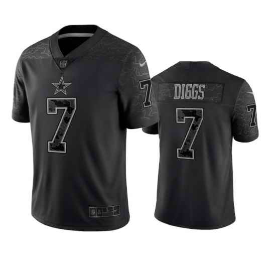 Men Dallas Cowboys #7 Trevon Diggs Black Reflective Limited Stitched Football Jersey->dallas cowboys->NFL Jersey
